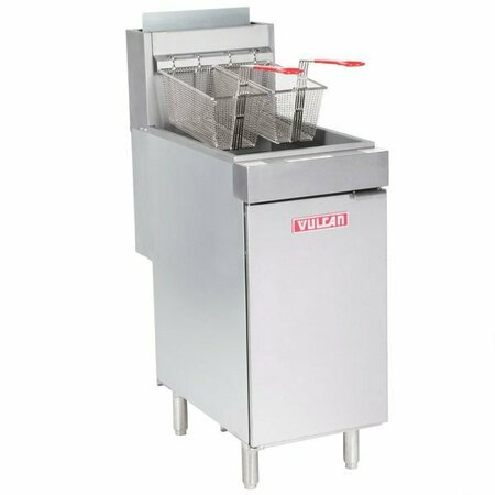 VULCAN LG400-1 45-50 lb. Natural Gas Floor Fryer - 120000 BTU 901LG400N